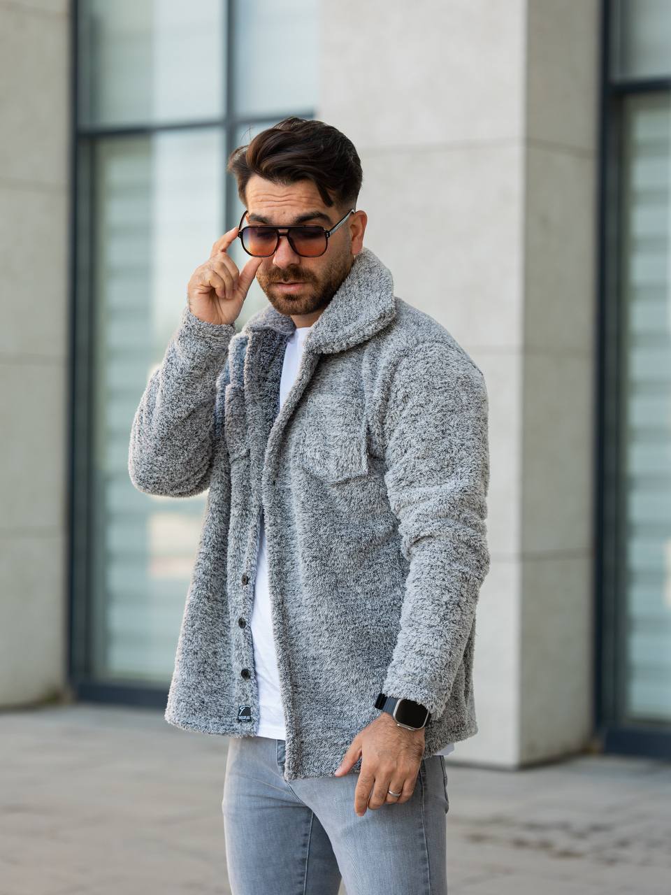 جاكيت صوفي-رمادي